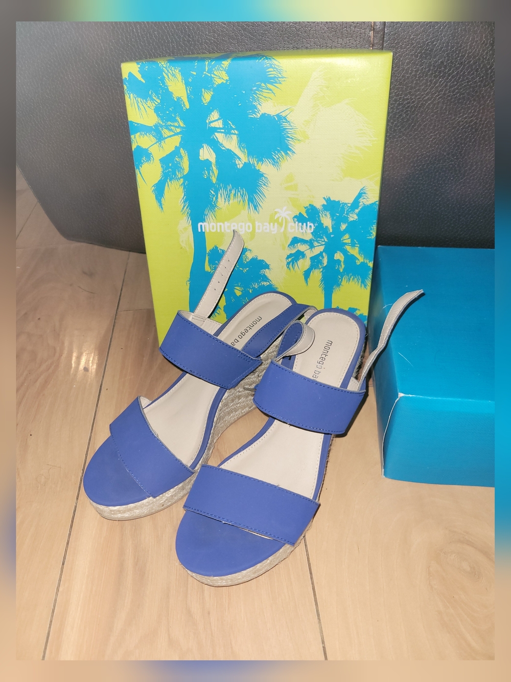 Montenego Bay Club Women’s Blue Espadrille Wedge Sandals